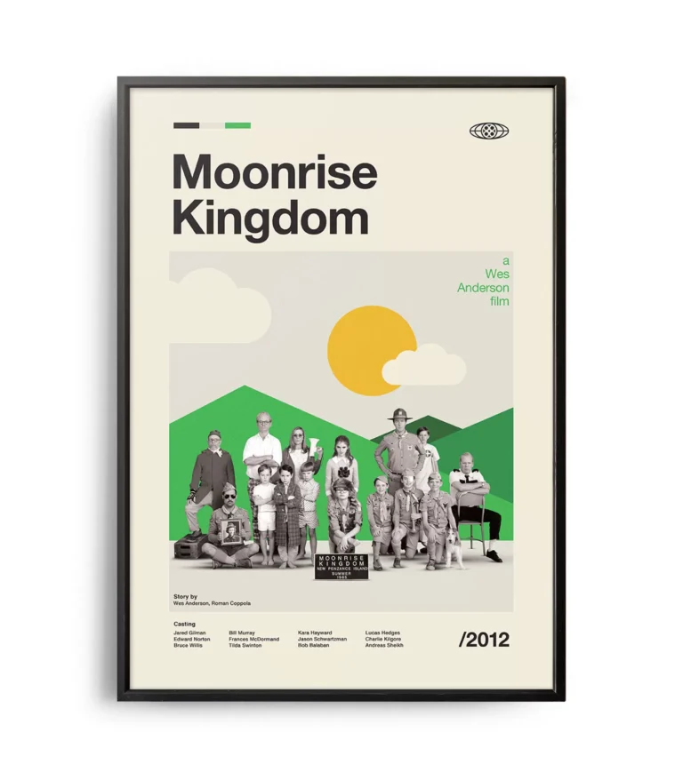 Mid-century modern Moonrise Kingdom movie poster