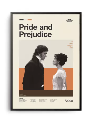 Mid-century modern Pride and Prejudice movie poster