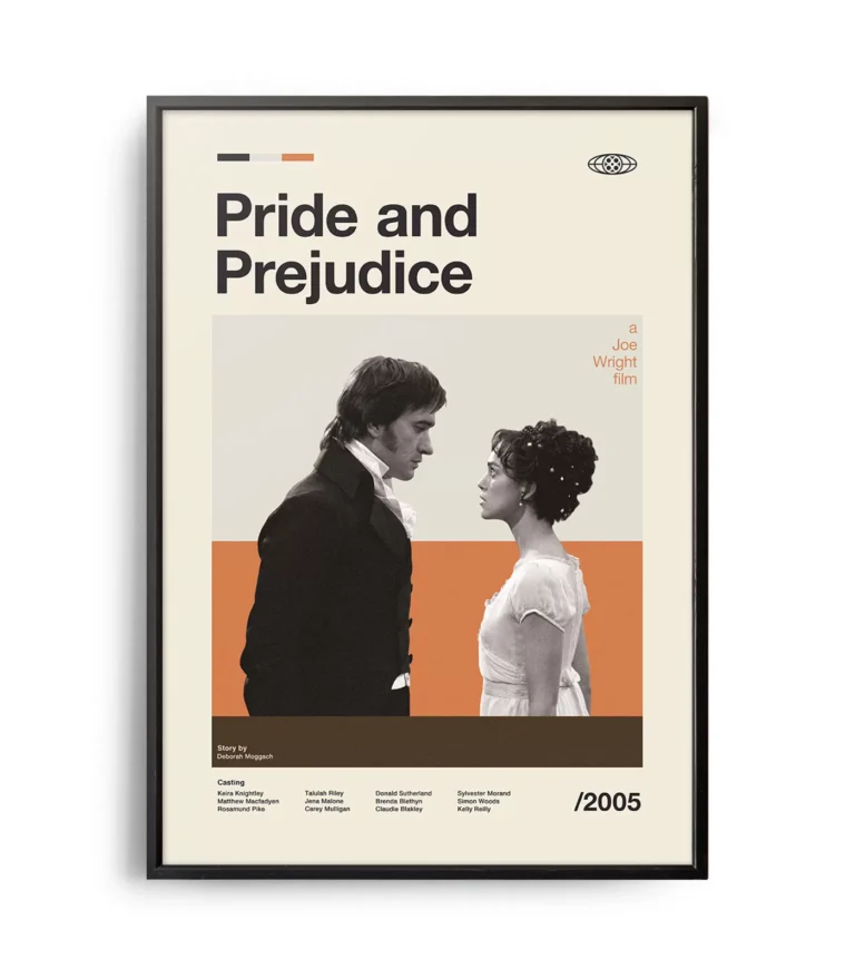 Mid-century modern Pride and Prejudice movie poster