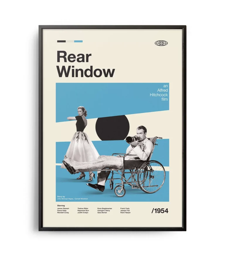 Mid-century modern Rear Window movie poster