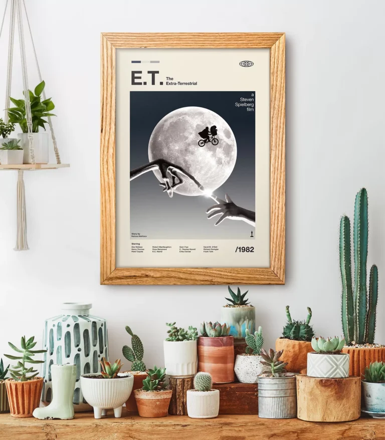 Mid-century modern E.T. the Extra-Terrestrial movie poster