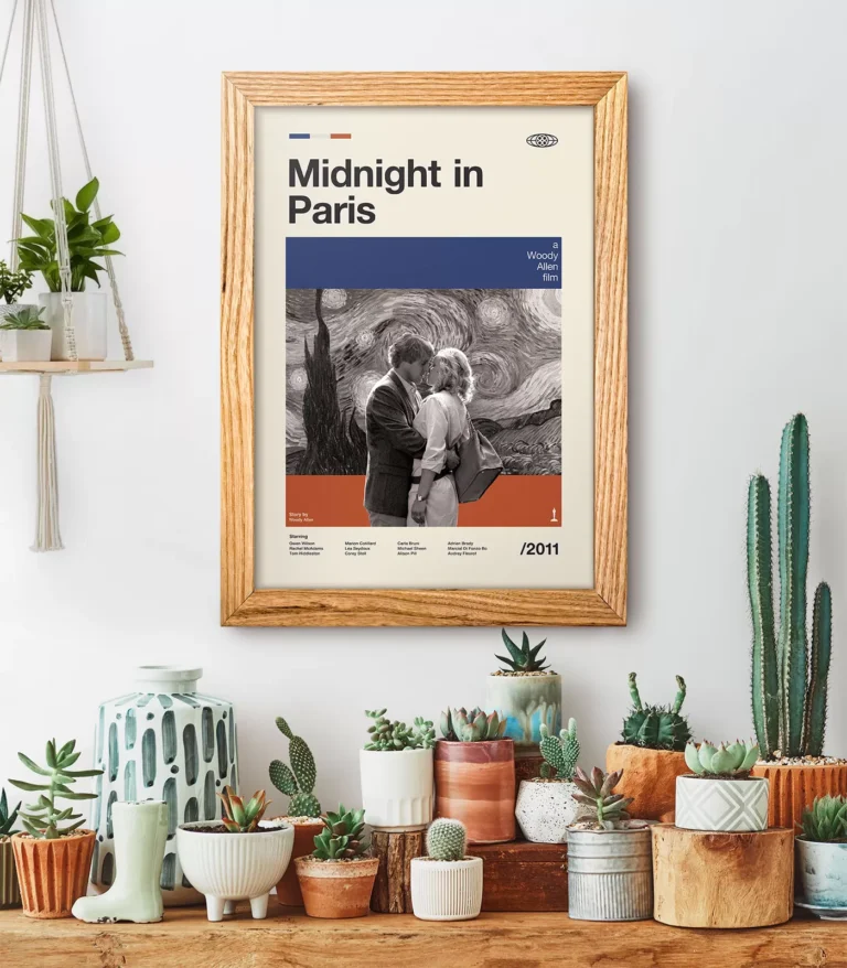 Mid-century modern Midnight in Paris movie poster