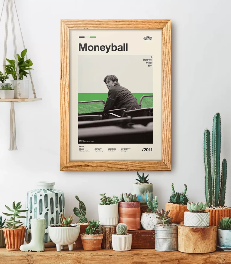 Mid-century modern Moneyball movie poster
