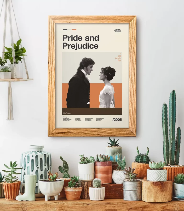 Mid-century modern Pride and Prejudice movie poster