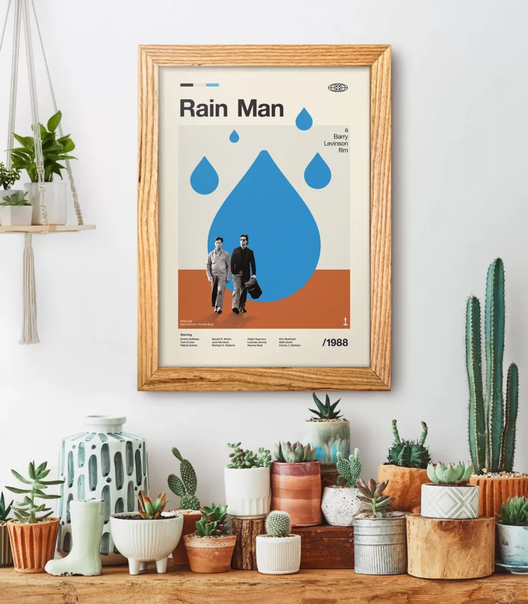 Mid-century modern Rain Man movie poster