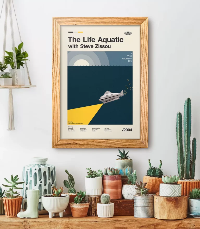 Mid-century modern The Life Aquatic with Steve Zissou movie poster
