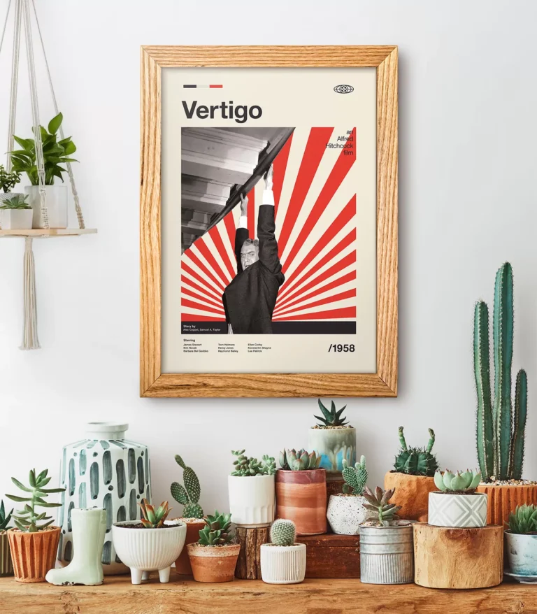 Mid-century modern Vertigo movie poster