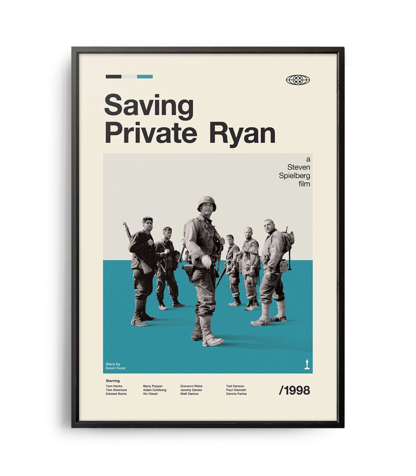 Mid-century modern Saving Private Ryan movie poster - Weekend Poster