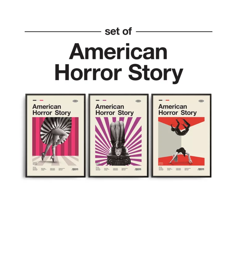 Mid-century modern Set of American Horror Story TV series posters