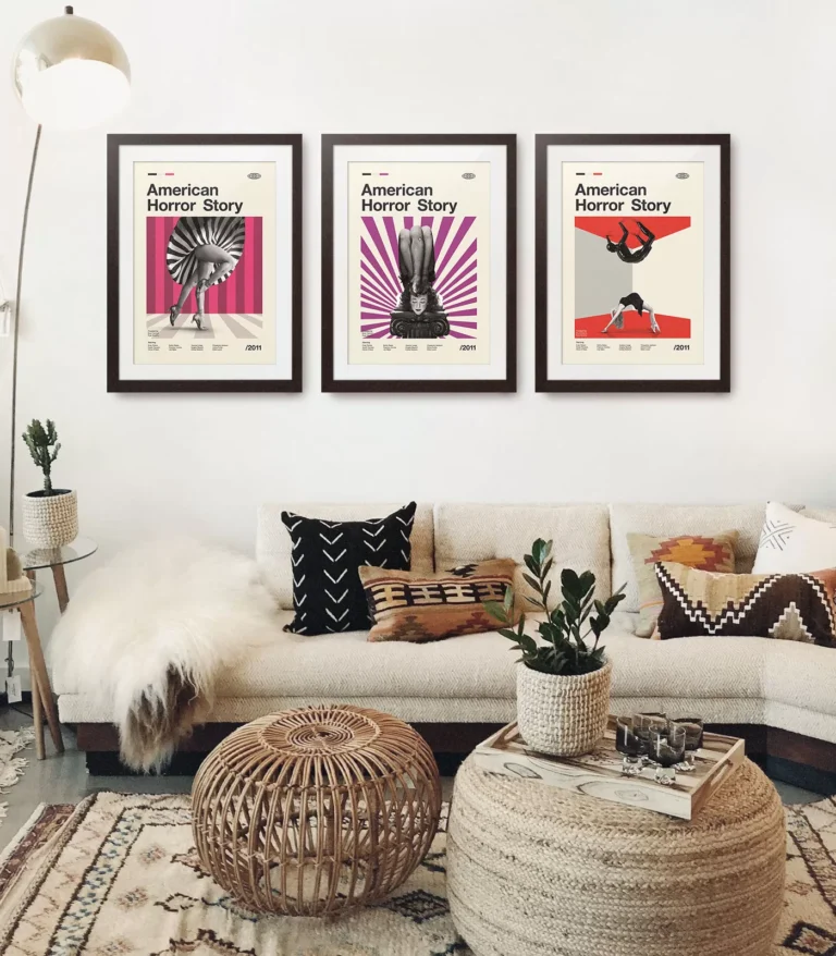 Mid-century modern Set of American Horror Story TV series posters