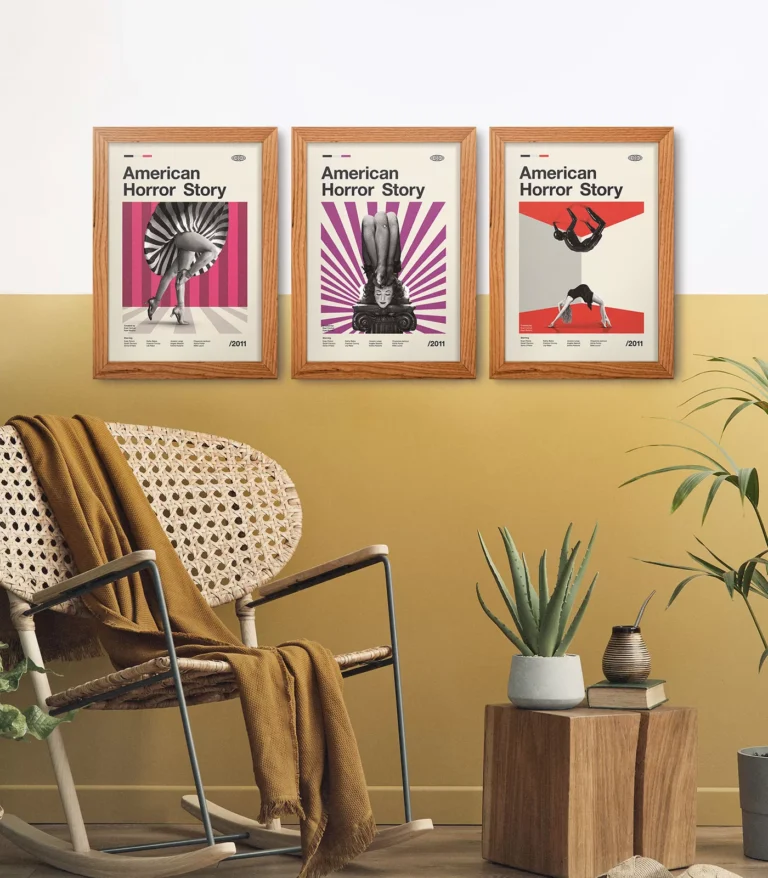Mid-century modern Set of American Horror Story TV series posters