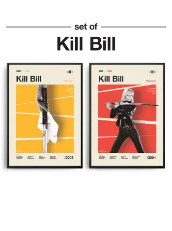 Mid-century modern Set of Kill Bill movie posters