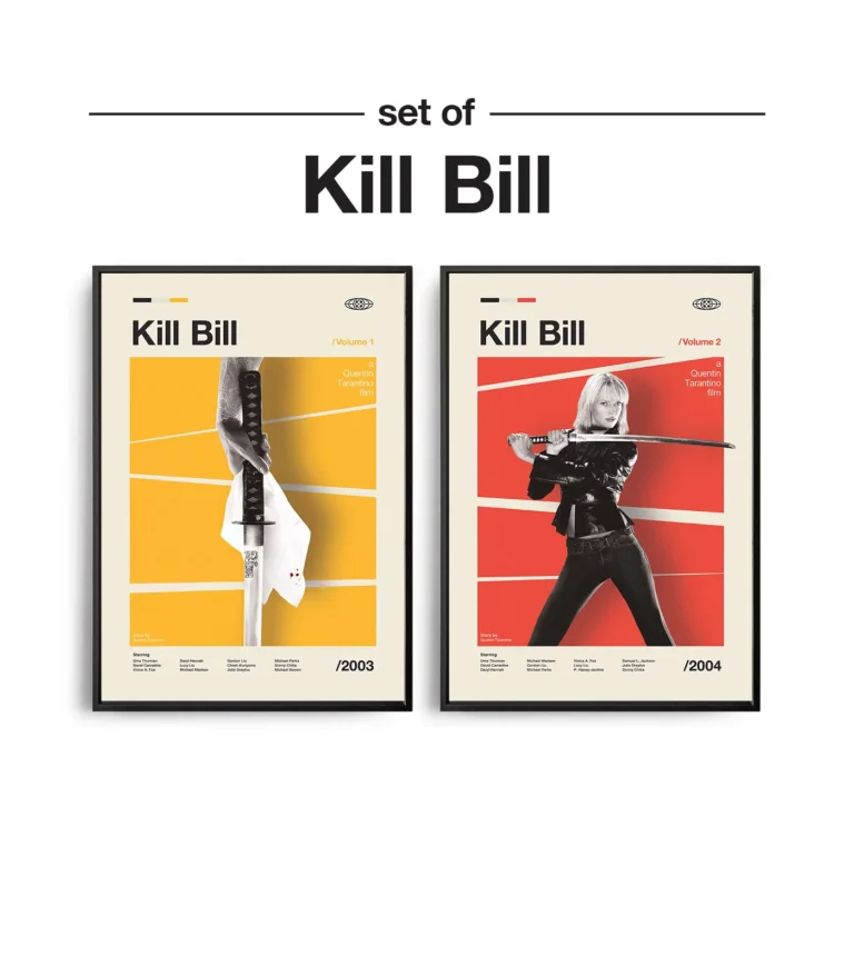 Mid-century modern Set of Kill Bill movie posters