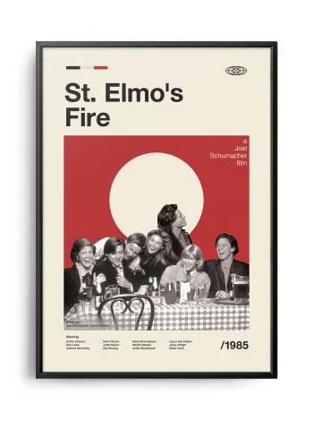 Mid-century modern St. Elmo's Fire movie poster