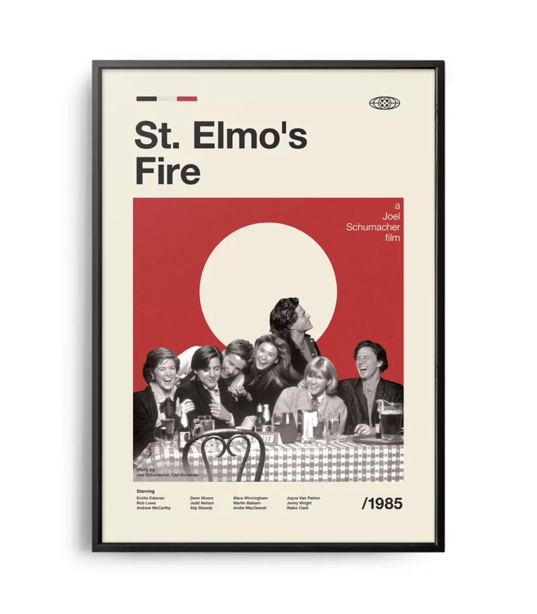 Mid-century modern St. Elmo's Fire movie poster