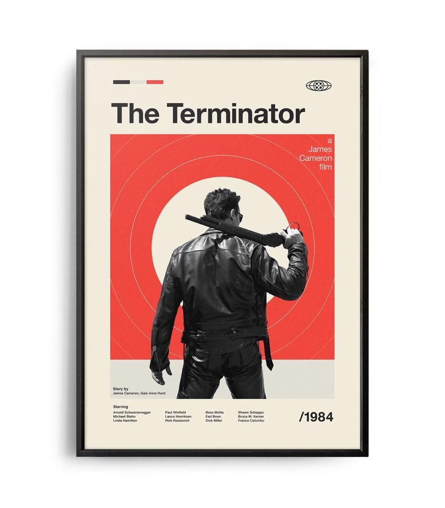 Mid-century modern The Terminator movie poster - Weekend Poster