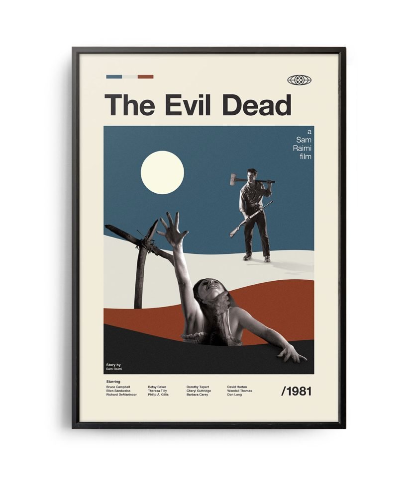 Mid-century modern The Evil Dead movie poster - Weekend Poster