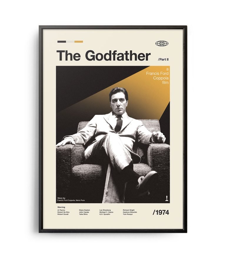 Mid-century modern The Godfather: Part II movie poster - Weekend Poster