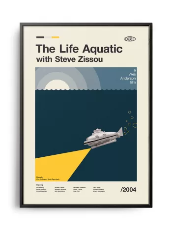 Mid-century modern The Life Aquatic with Steve Zissou movie poster