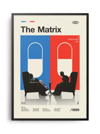 Mid-century modern The Matrix movie poster