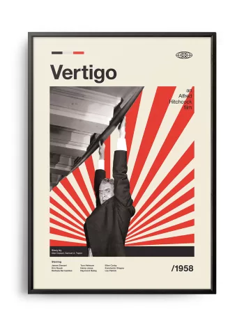 Mid-century modern Vertigo movie poster