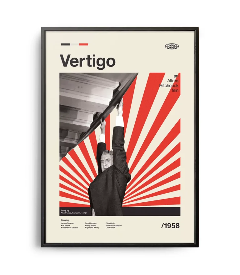 Mid-century modern Vertigo movie poster