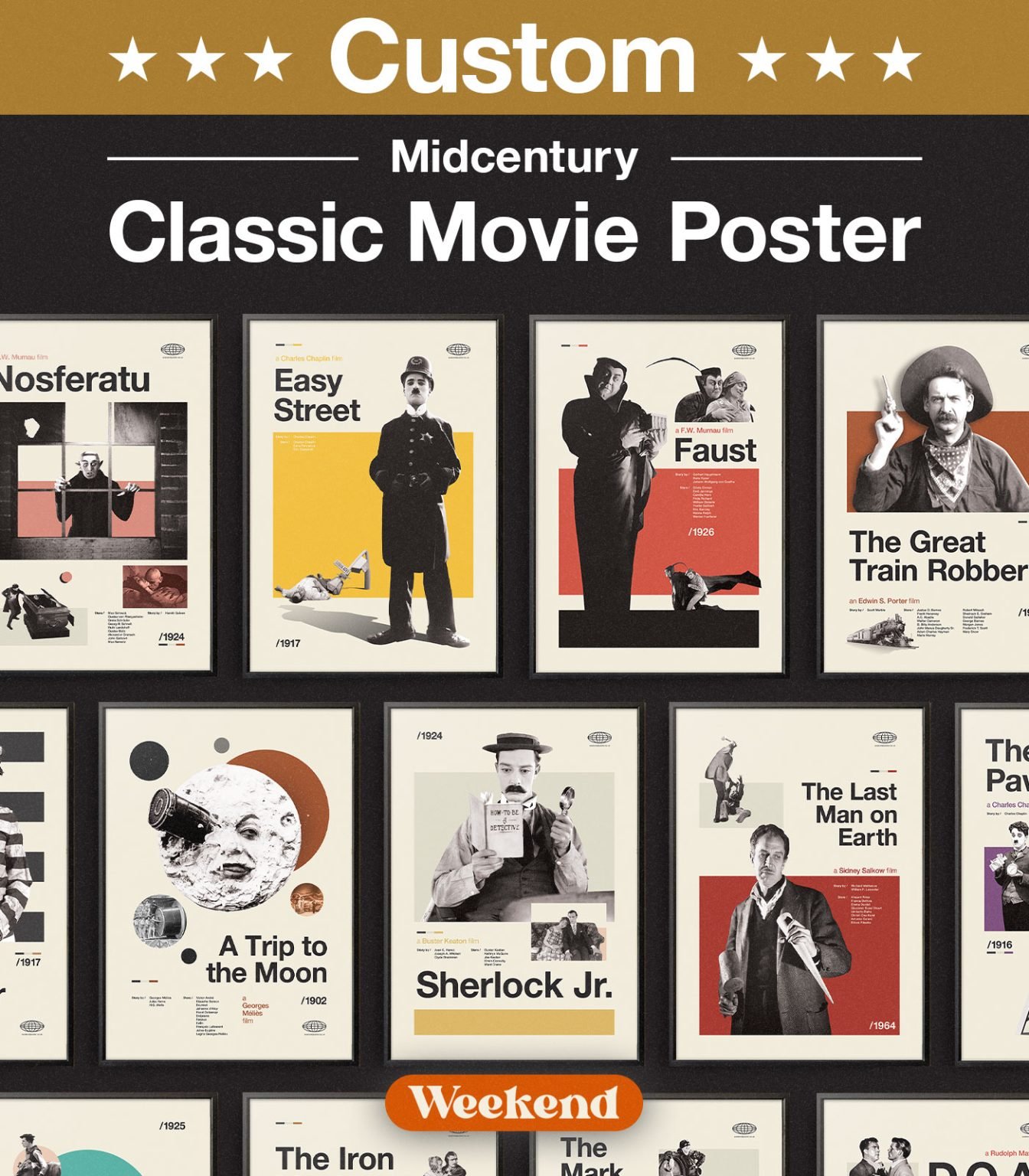 Mid-century modern Classic Custom Movie poster - Weekend Poster