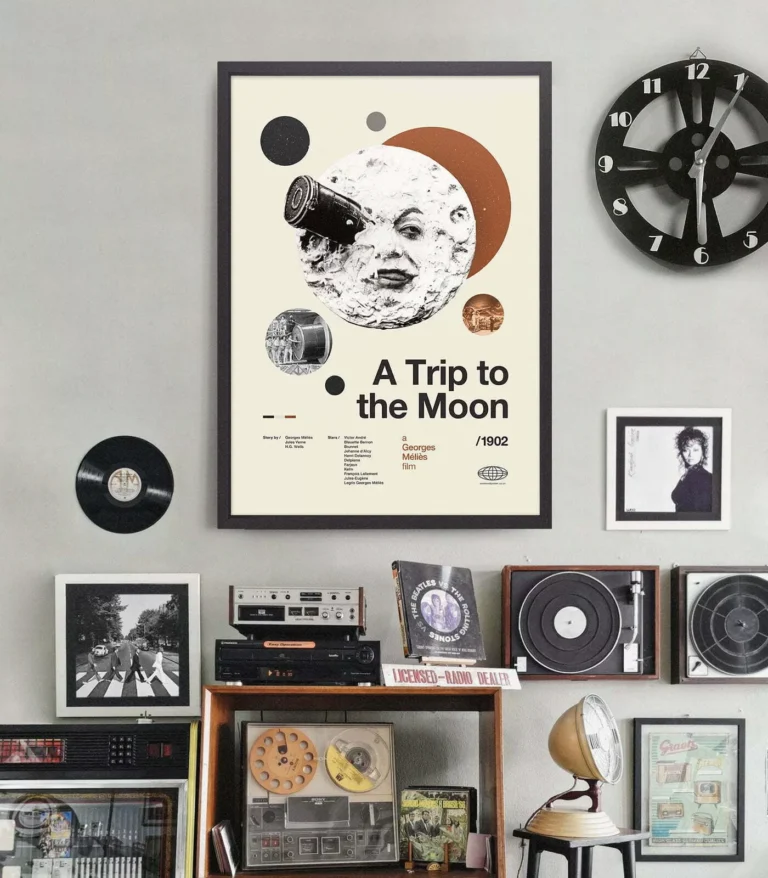 Mid-century Classic A Trip to the Moon movie poster