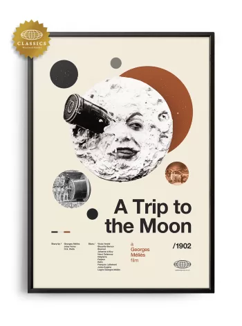 Mid-century Classic A Trip to the Moon movie poster