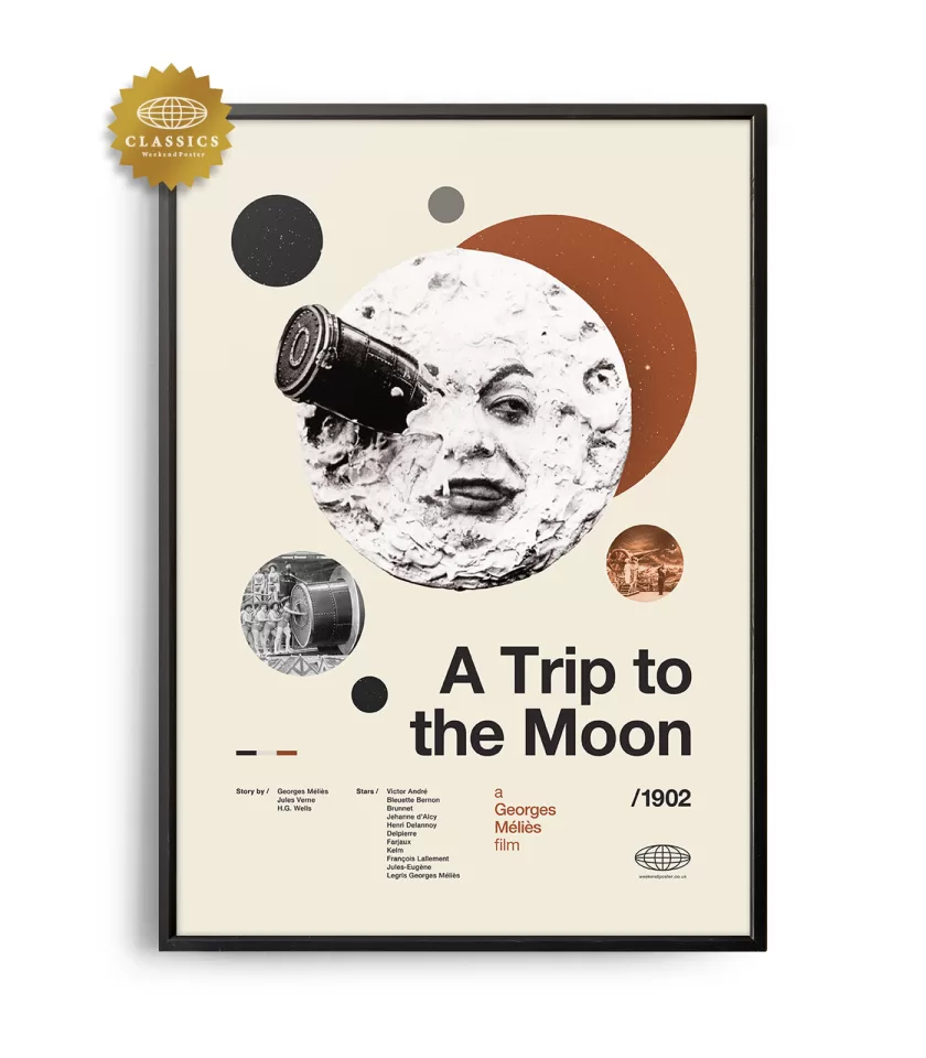 Mid-century Classic A Trip to the Moon movie poster