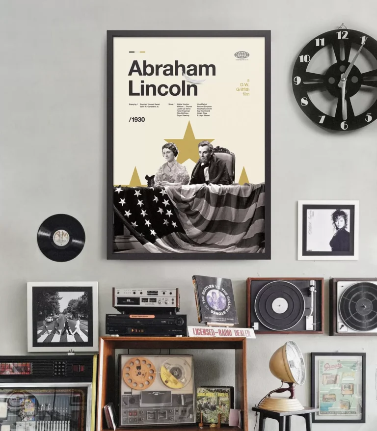 Mid-century Classic Abraham Lincoln movie poster