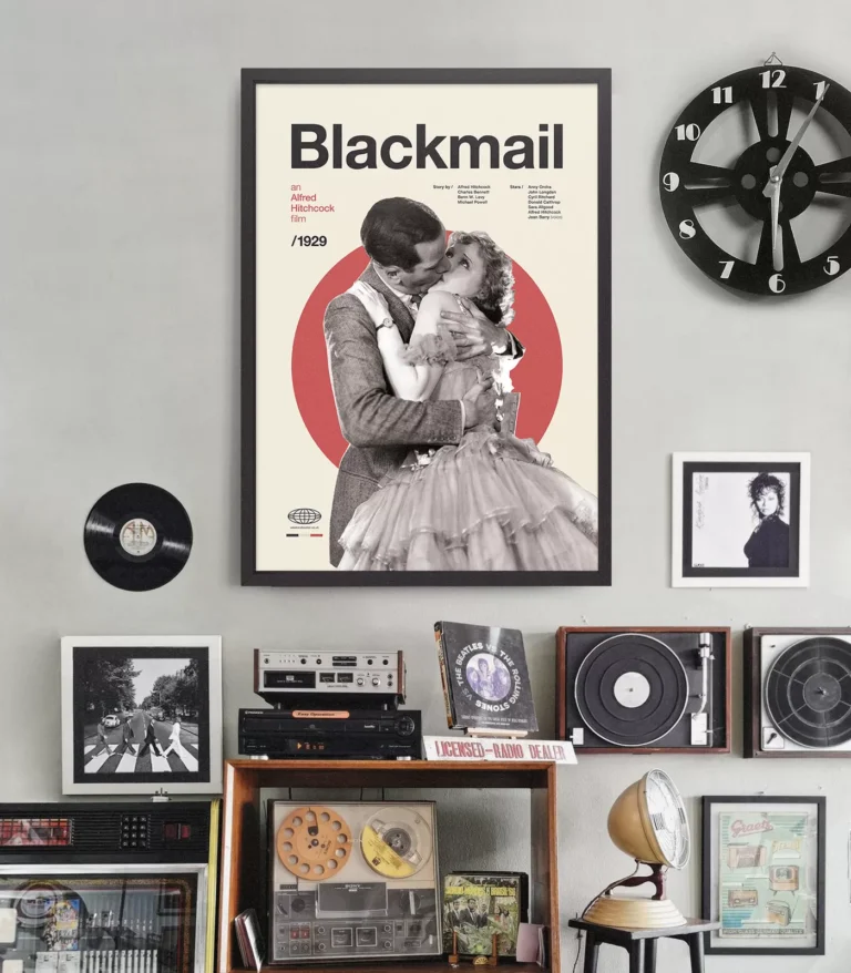 Mid-century Classic Blackmail movie poster
