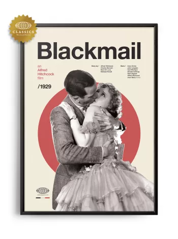 Mid-century Classic Blackmail movie poster
