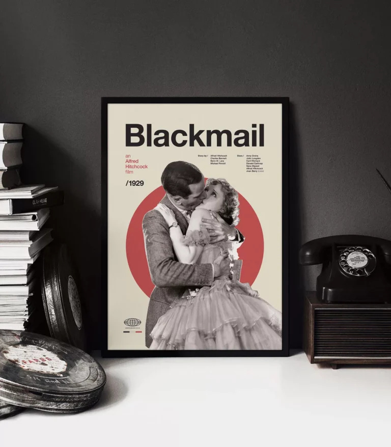 Mid-century Classic Blackmail movie poster
