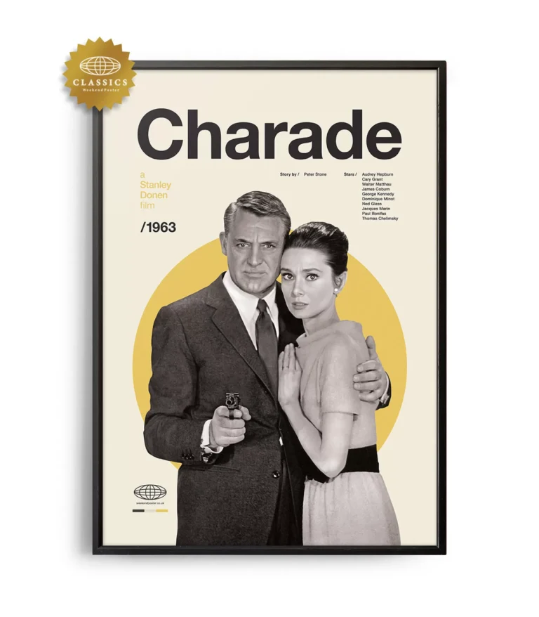 Mid-century Classic Charade movie poster