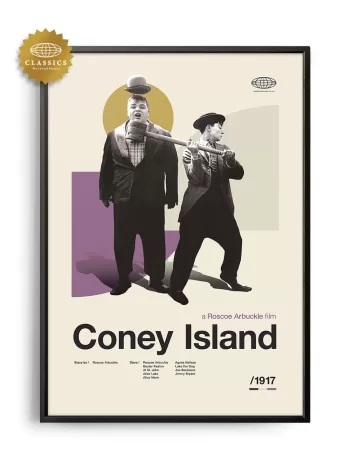 Mid-century Classic Coney Island movie poster
