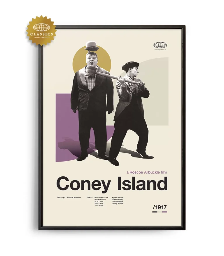 Mid-century Classic Coney Island movie poster