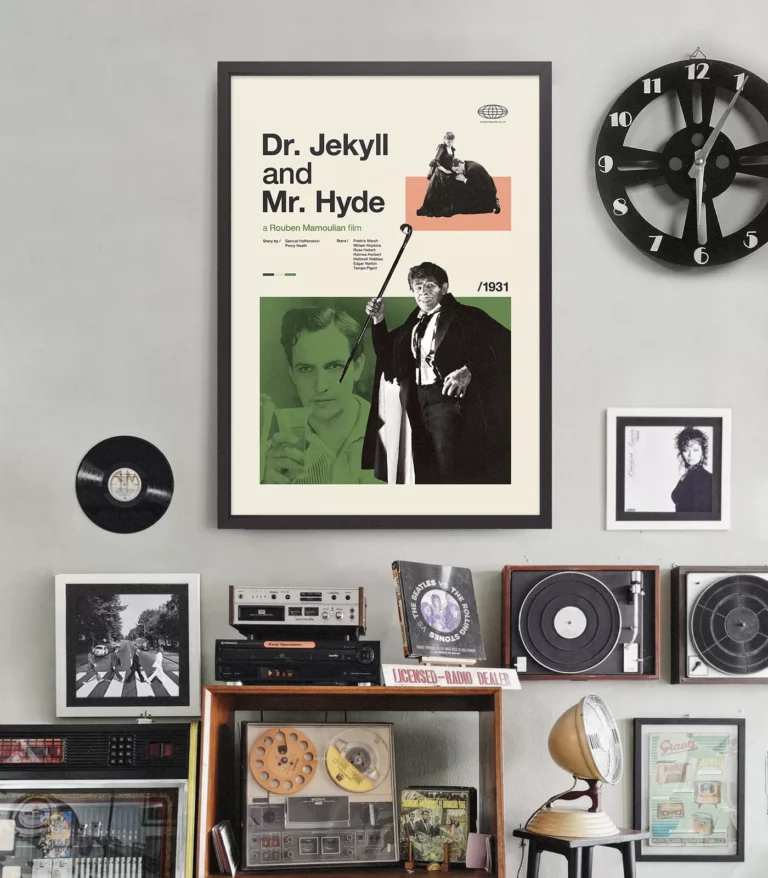 Mid-century Classic Dr. Jekyll and Mr. Hyde movie poster