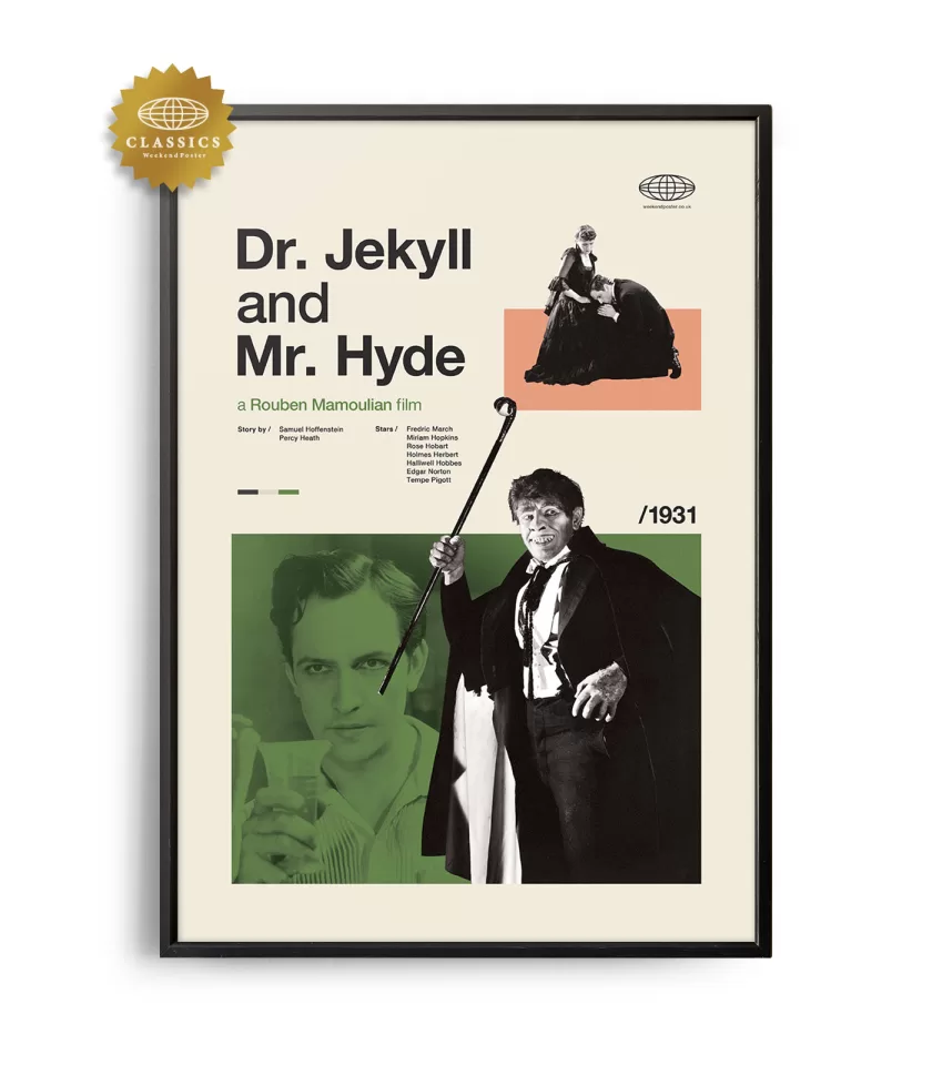 Mid-century Classic Dr. Jekyll and Mr. Hyde movie poster