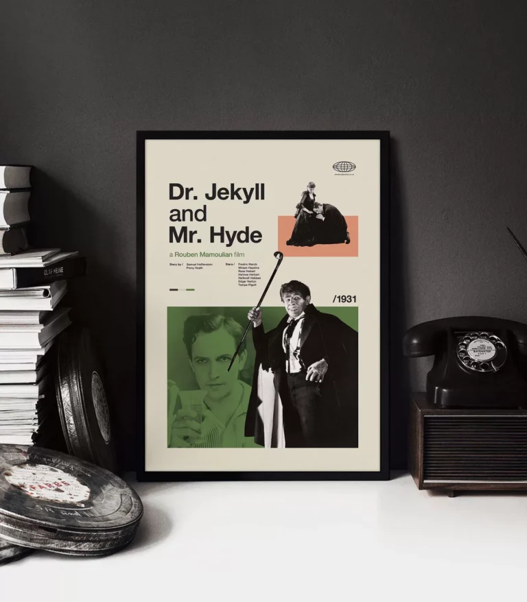 Mid-century Classic Dr. Jekyll and Mr. Hyde movie poster