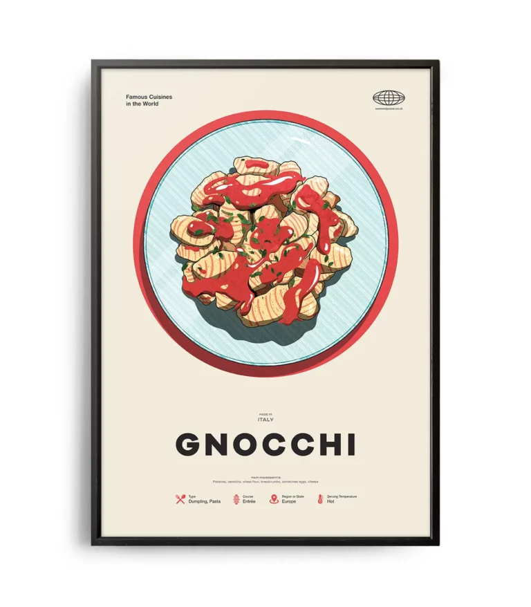 Mid-century modern Gnocchi recipe poster