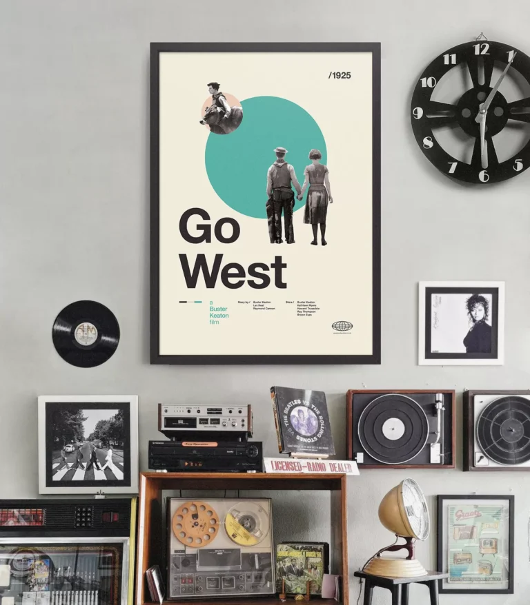Mid-century Classic Go West movie poster