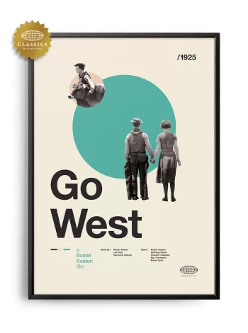 Mid-century Classic Go West movie poster