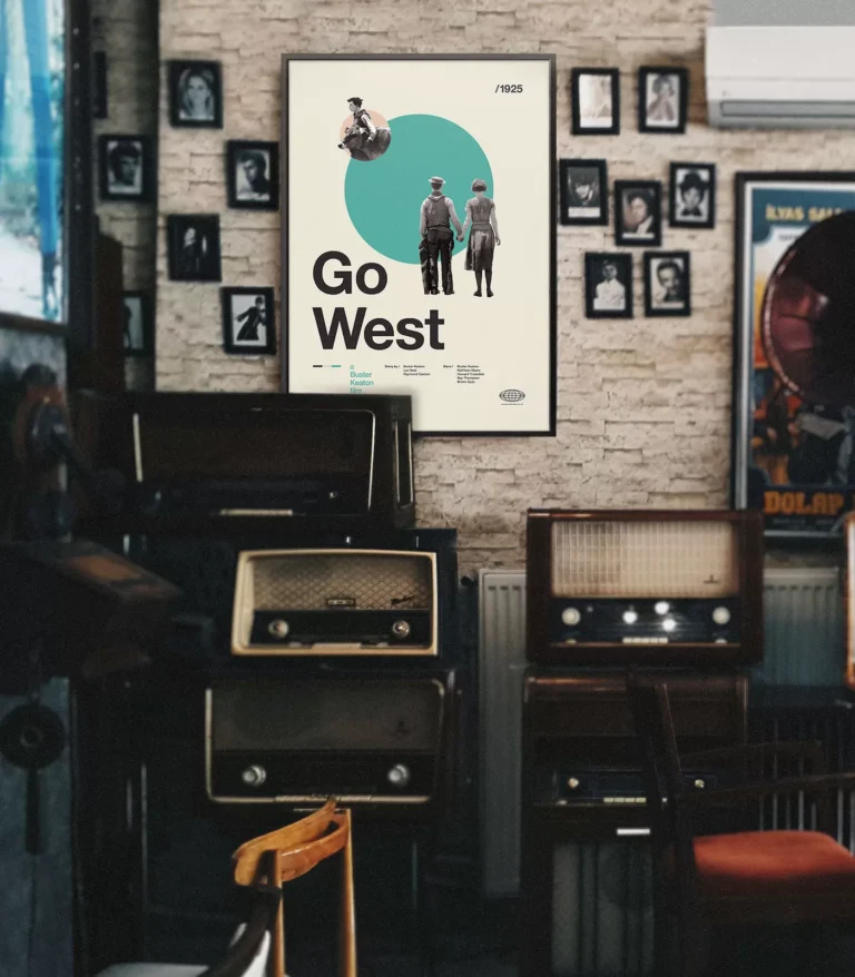 Mid-century Classic Go West movie poster