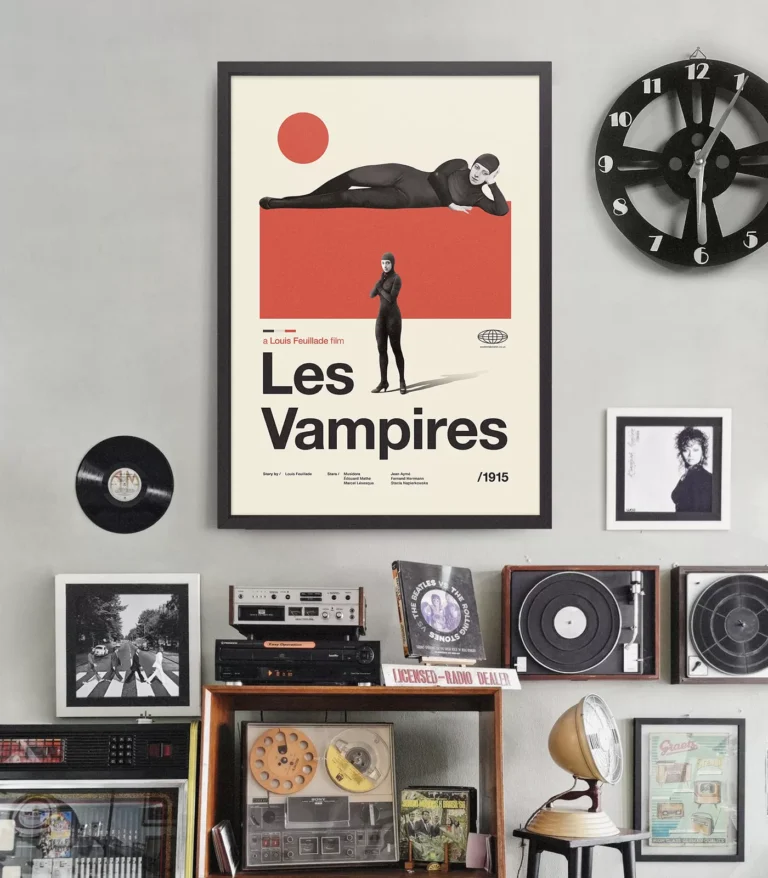 Mid-century Classic Les Vampires movie poster