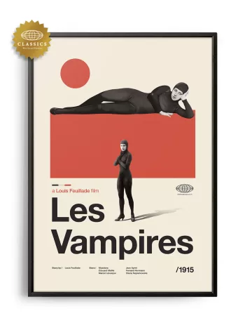 Mid-century Classic Les Vampires movie poster