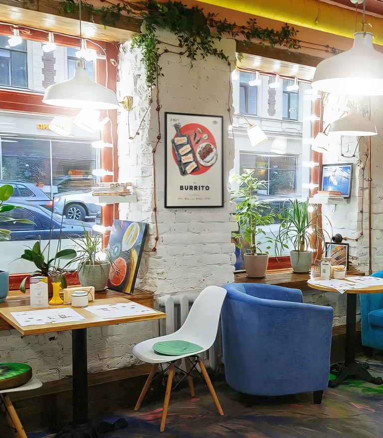 Mid-century modern Burrito recipe poster