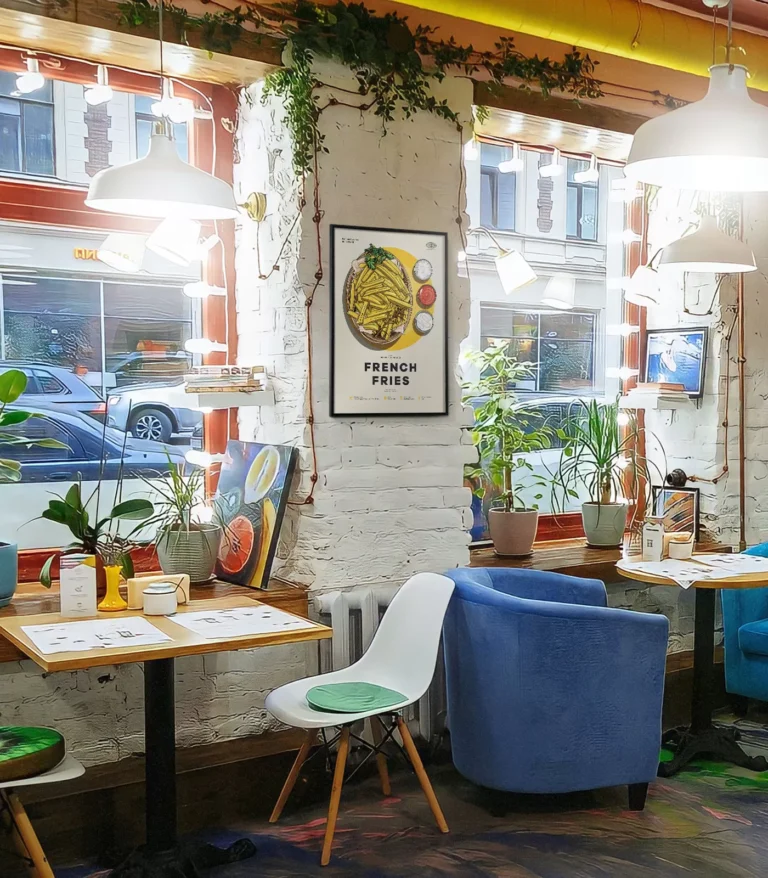 Mid-century modern French Fries recipe poster