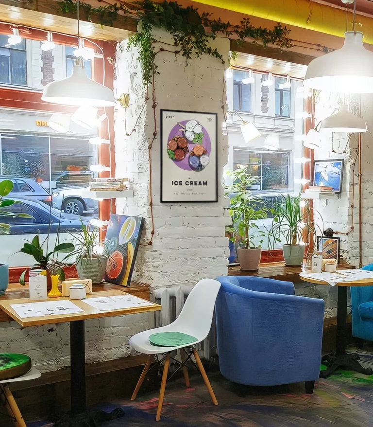 Mid-century modern Ice Cream recipe poster