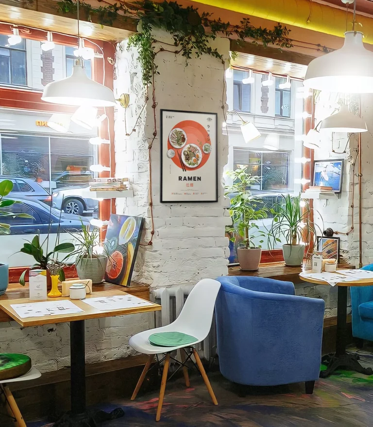 Mid-century modern Ramen recipe poster